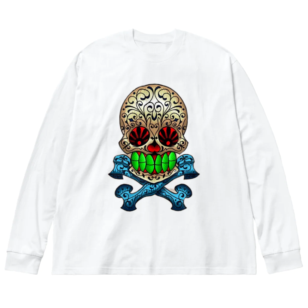 Hinakagoのメキシカンスカル Big Long Sleeve T-Shirt