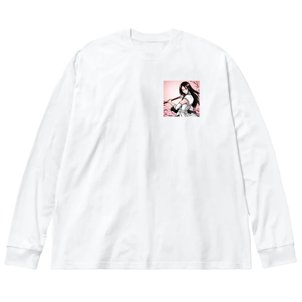 maco9486の女戦士 ビッグシルエットロングスリーブTシャツ