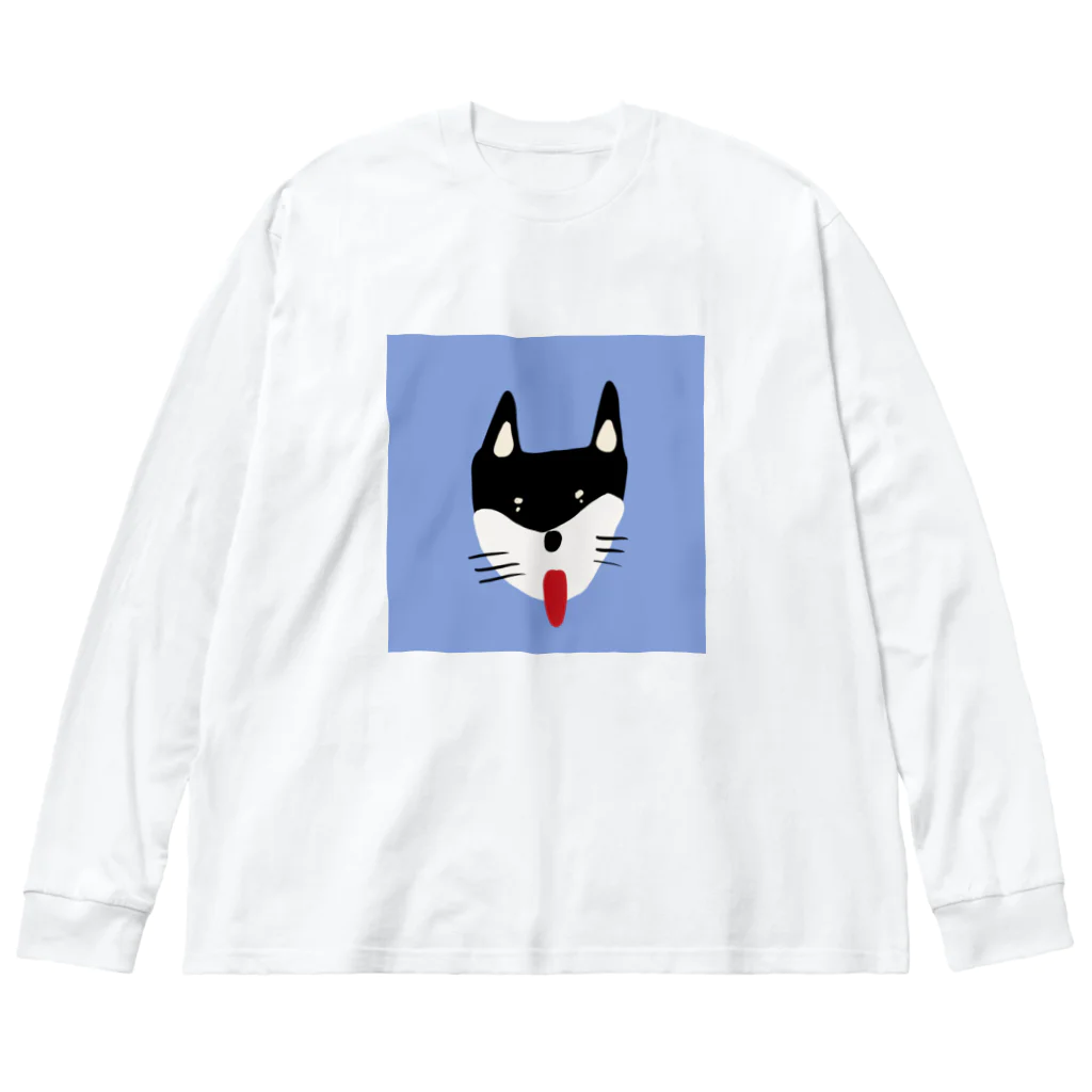 K's design shopの黒いしばイヌ ビッグシルエットロングスリーブTシャツ