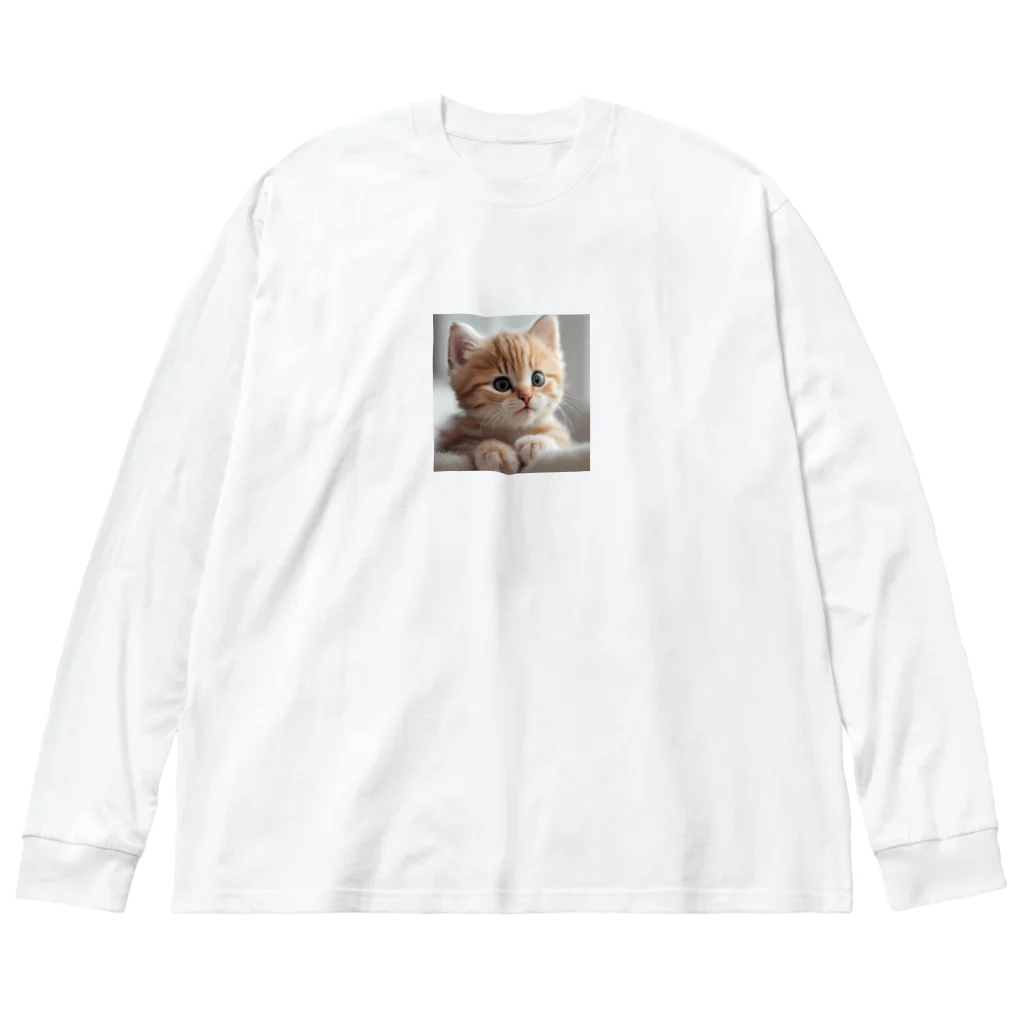 SaSuKeの癒される猫のイラスト ビッグシルエットロングスリーブTシャツ