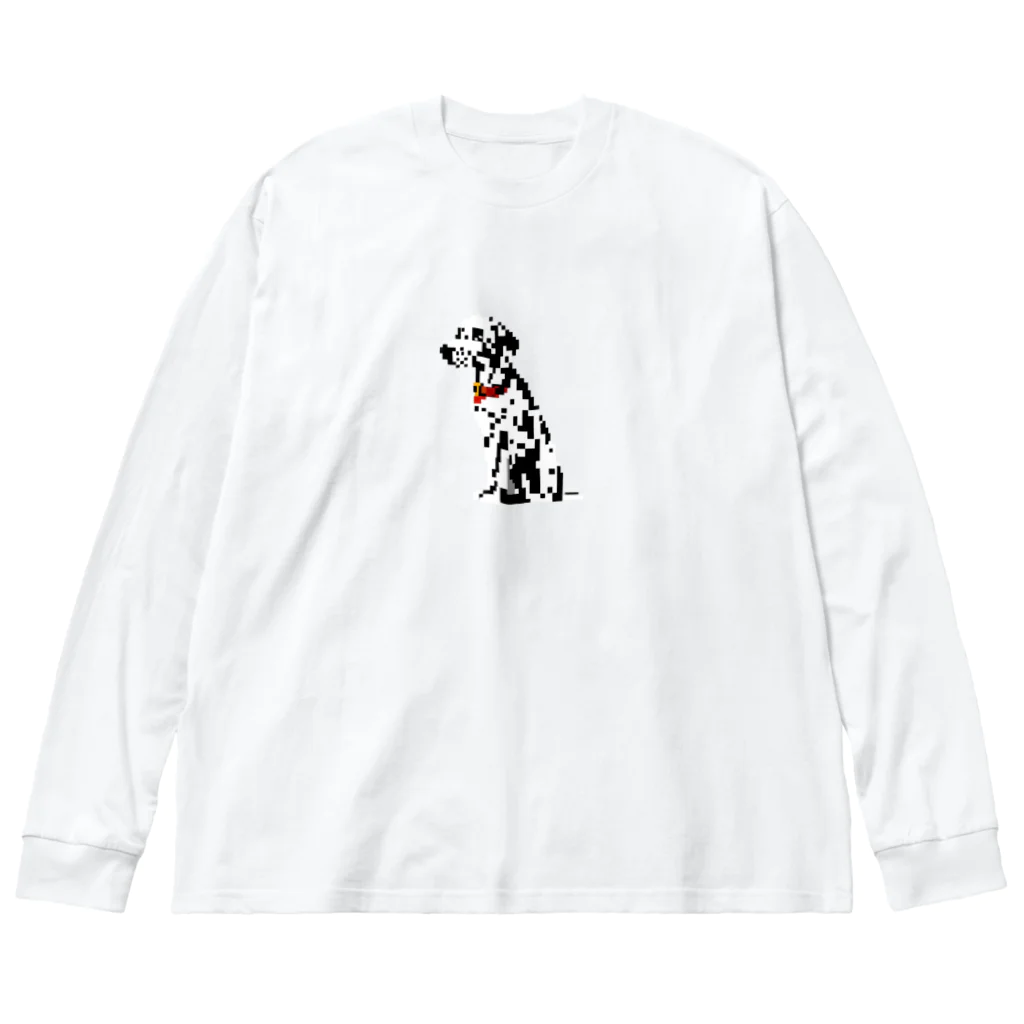 &AIのピクセルアートダルメシアン　2 ビッグシルエットロングスリーブTシャツ