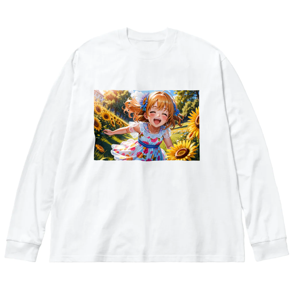 poketuのかわいい少女のイラストグッズ Big Long Sleeve T-Shirt