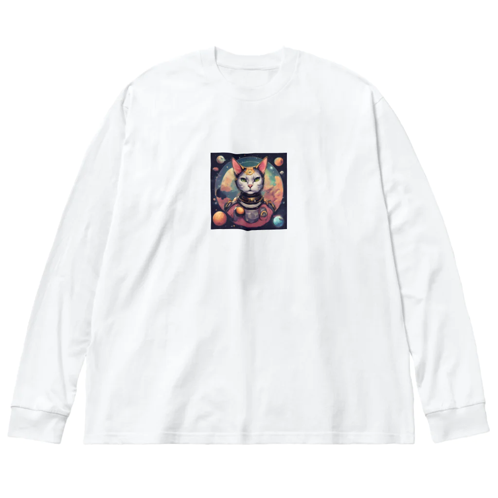 猫雑貨屋　ねこまろのにゃんこ宇宙の彼方へ Big Long Sleeve T-Shirt