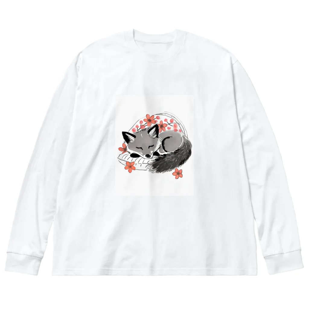 Shihiroの桜と銀ぎつね Big Long Sleeve T-Shirt