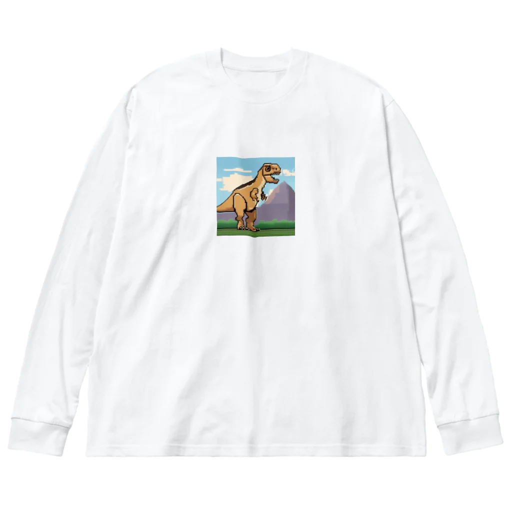 ROCKSWEBのドット絵　パキケファロサウルス Big Long Sleeve T-Shirt