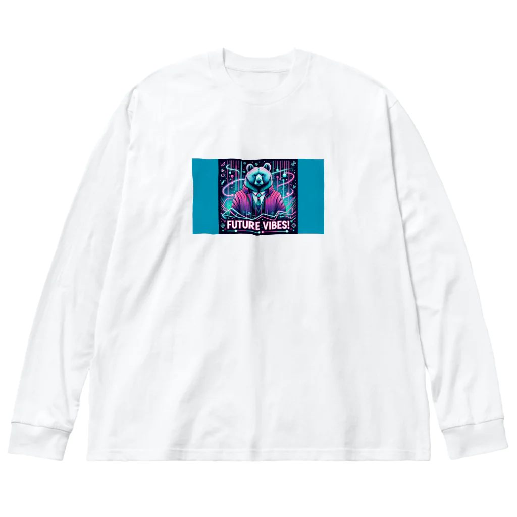 yusaki55maikingのネオンフューチャーくま Big Long Sleeve T-Shirt