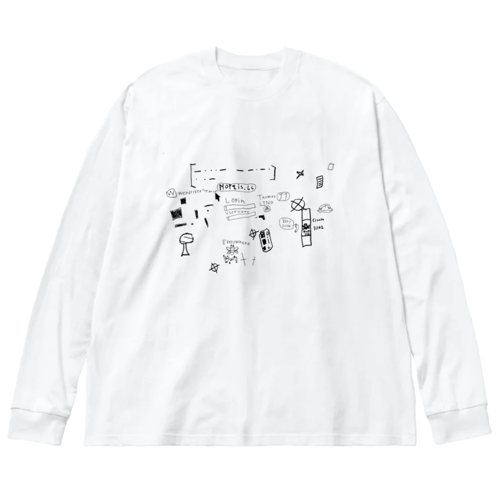 小学生イラストレーターによるグッズやさん「コチャメデ」の海外都市伝説系イラスト Big Long Sleeve T-Shirt