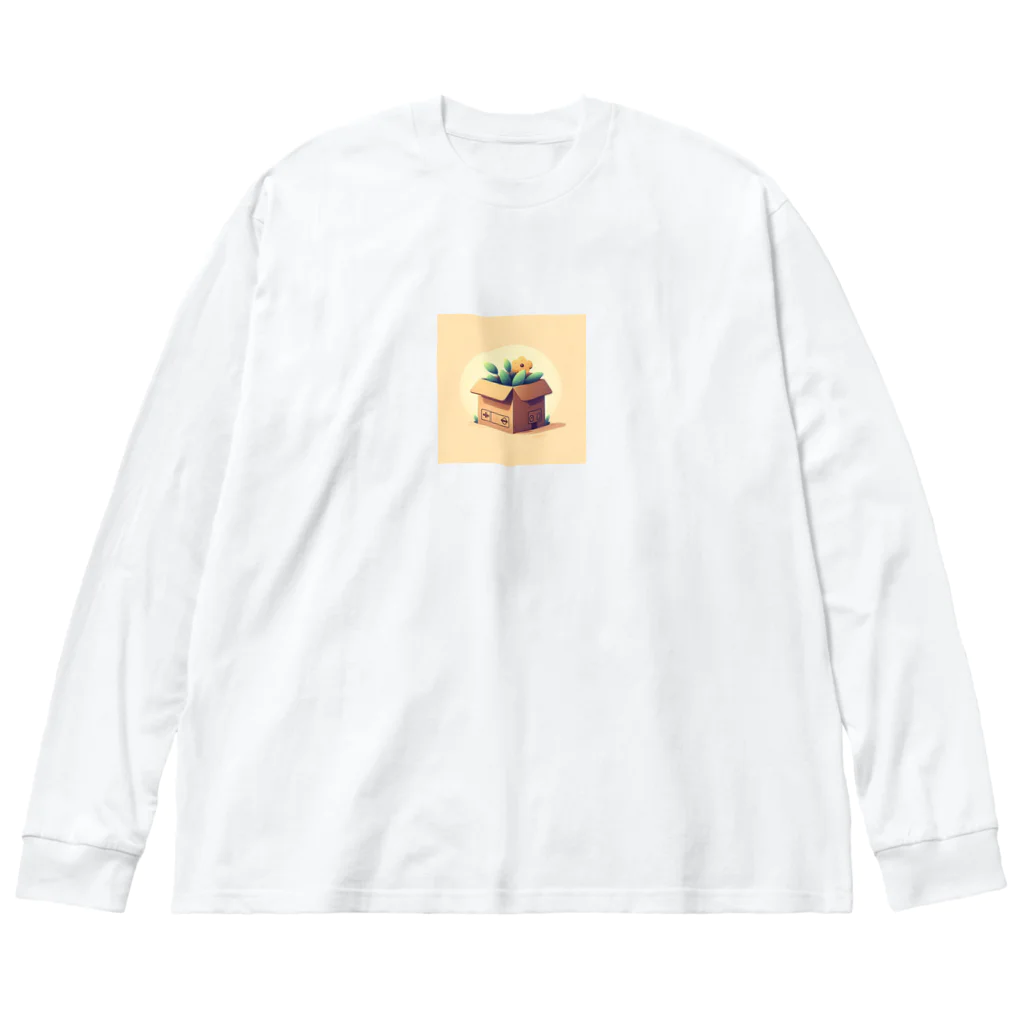 SAKIのダンボールの可愛いイラスト ビッグシルエットロングスリーブTシャツ