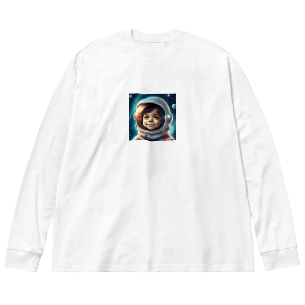 wloop01の可愛い宇宙飛行士 ビッグシルエットロングスリーブTシャツ