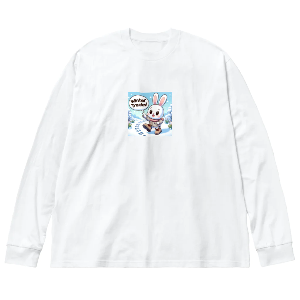 🌟 SHIN03 - あなたのスタイルを輝かせる 🌟のPONPONウサギ ビッグシルエットロングスリーブTシャツ