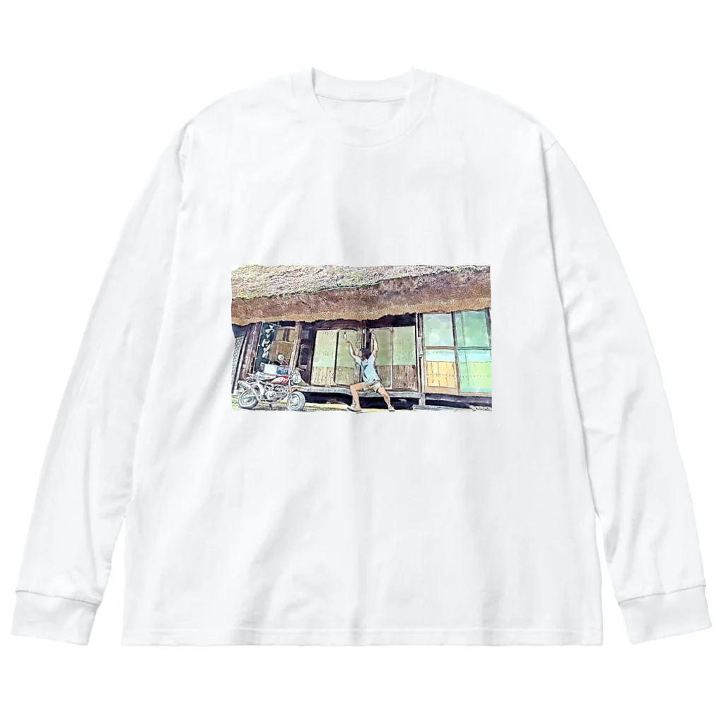 てんてけてんのバイクに威嚇する男 Big Long Sleeve T-Shirt