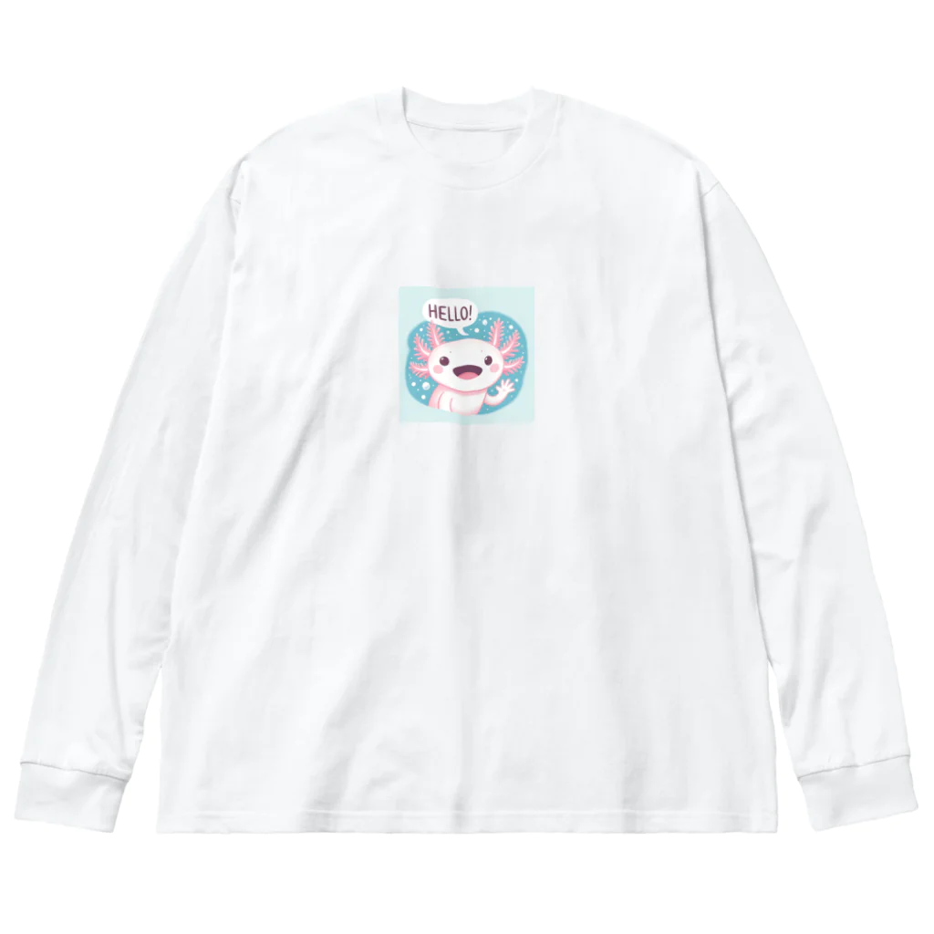 DrKintaroのHELLO!ウーパールーパー ビッグシルエットロングスリーブTシャツ