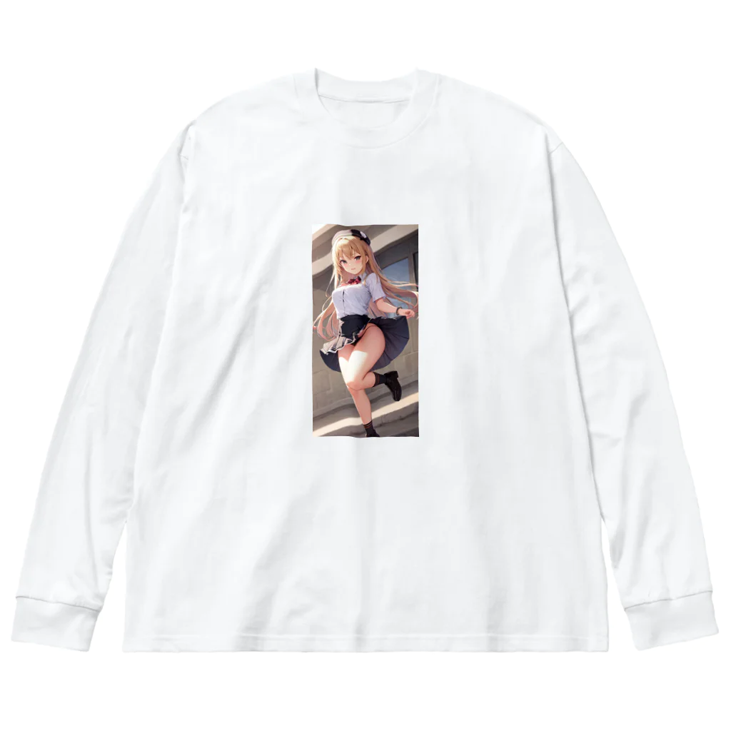 nAzuのミニスカート女子 Big Long Sleeve T-Shirt