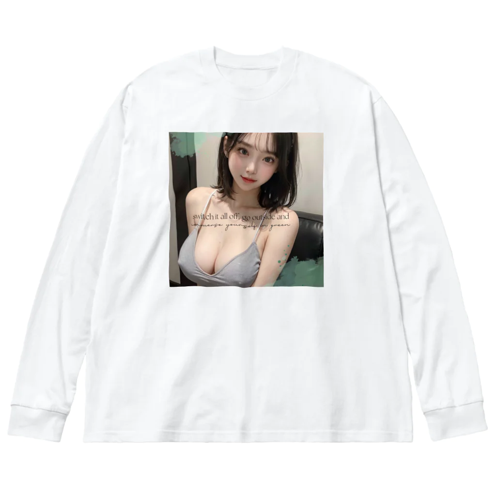 sounya sounyaの美女 図鑑（ニットブラ） Big Long Sleeve T-Shirt