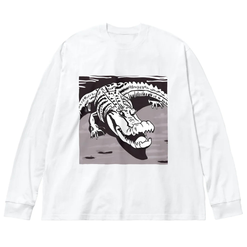 デイリーニューアイテムストアの少しだけ可愛いワニさん Big Long Sleeve T-Shirt