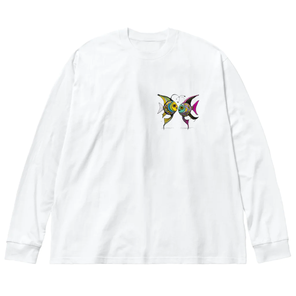 猫魚鳥時々犬等 arte♡のFortune Fish ♡ Big Long Sleeve T-Shirt