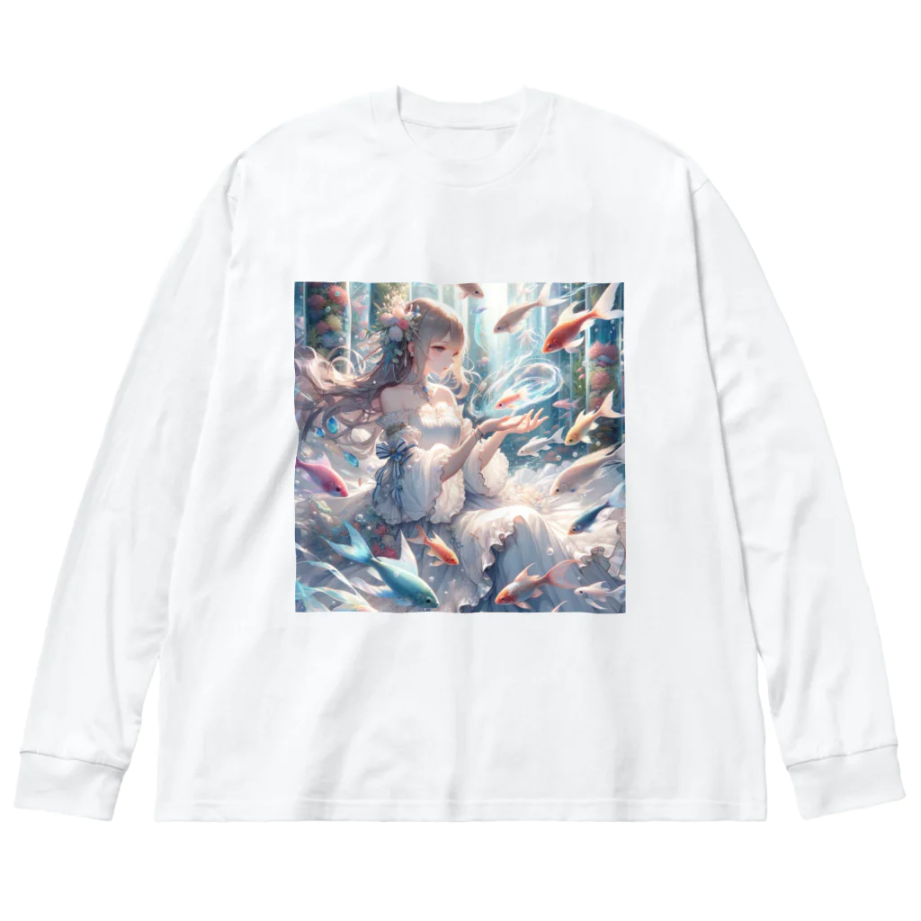 AIと愛とARTのSHOPの魚と少女 Big Long Sleeve T-Shirt