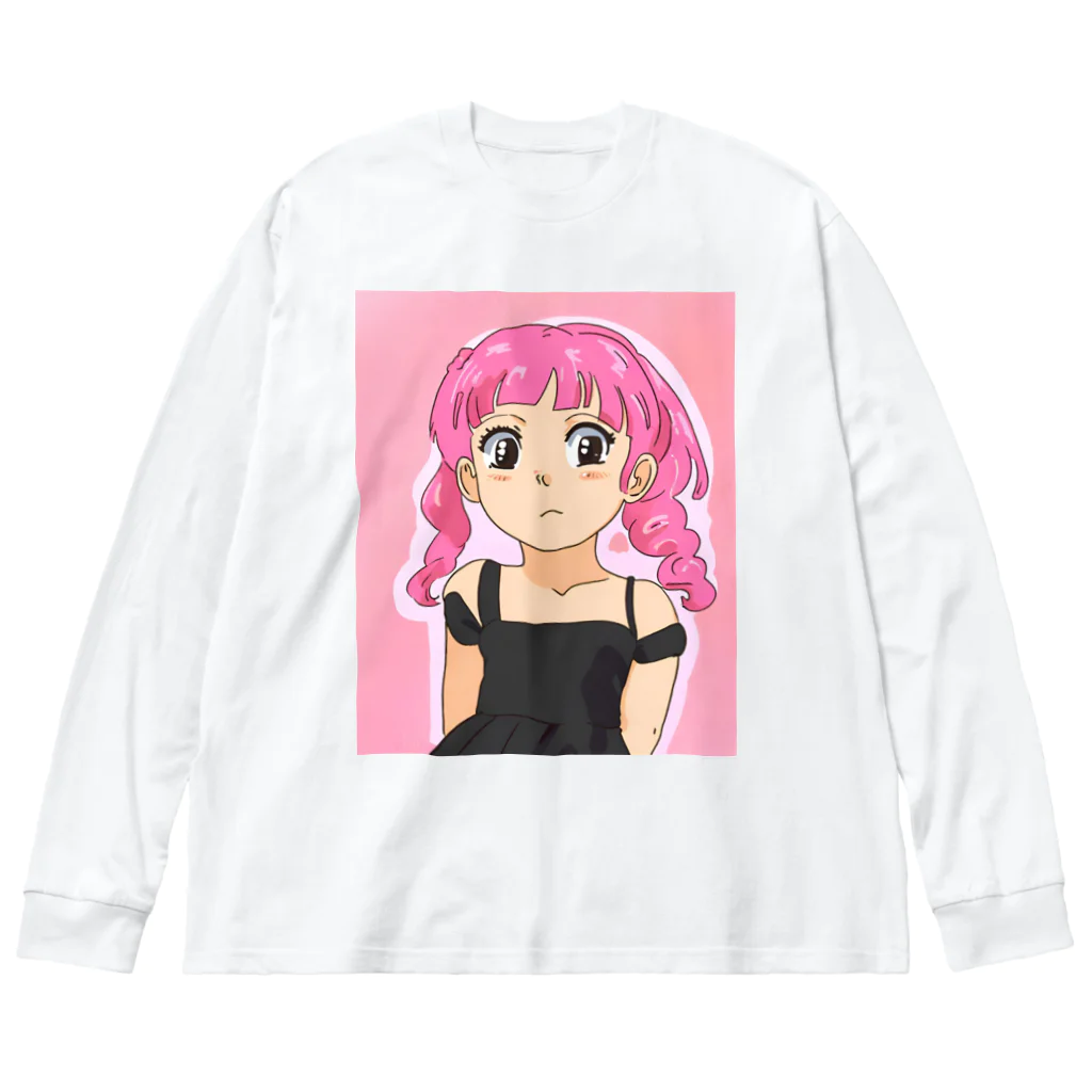 ワンダーワールド・ワンストップのピンク髪の少女 Big Long Sleeve T-Shirt