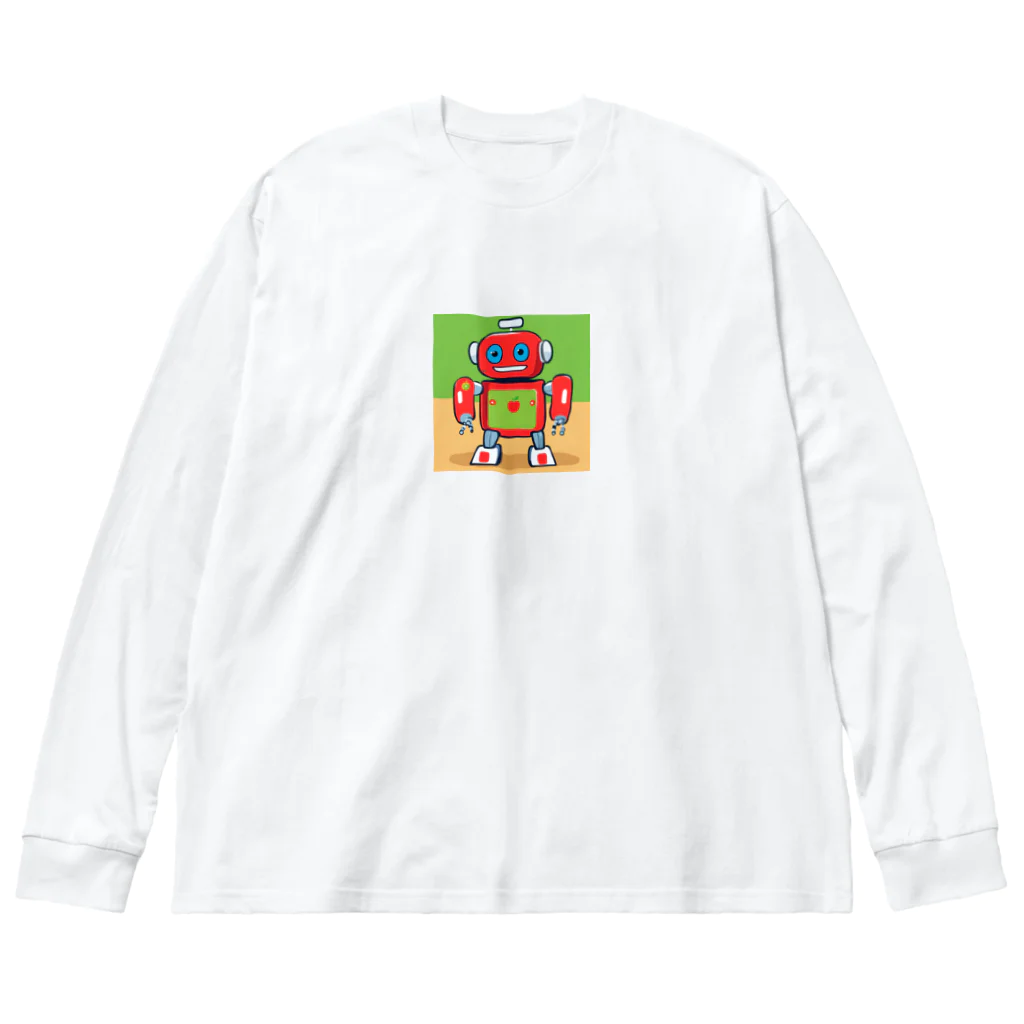 pepe55の青森　 "津軽のりんごガードロボット" ビッグシルエットロングスリーブTシャツ