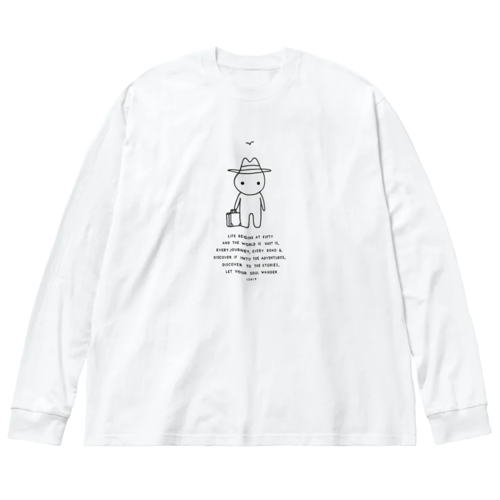 Yaya-rrの旅するオジサン ビッグシルエットロングスリーブTシャツ