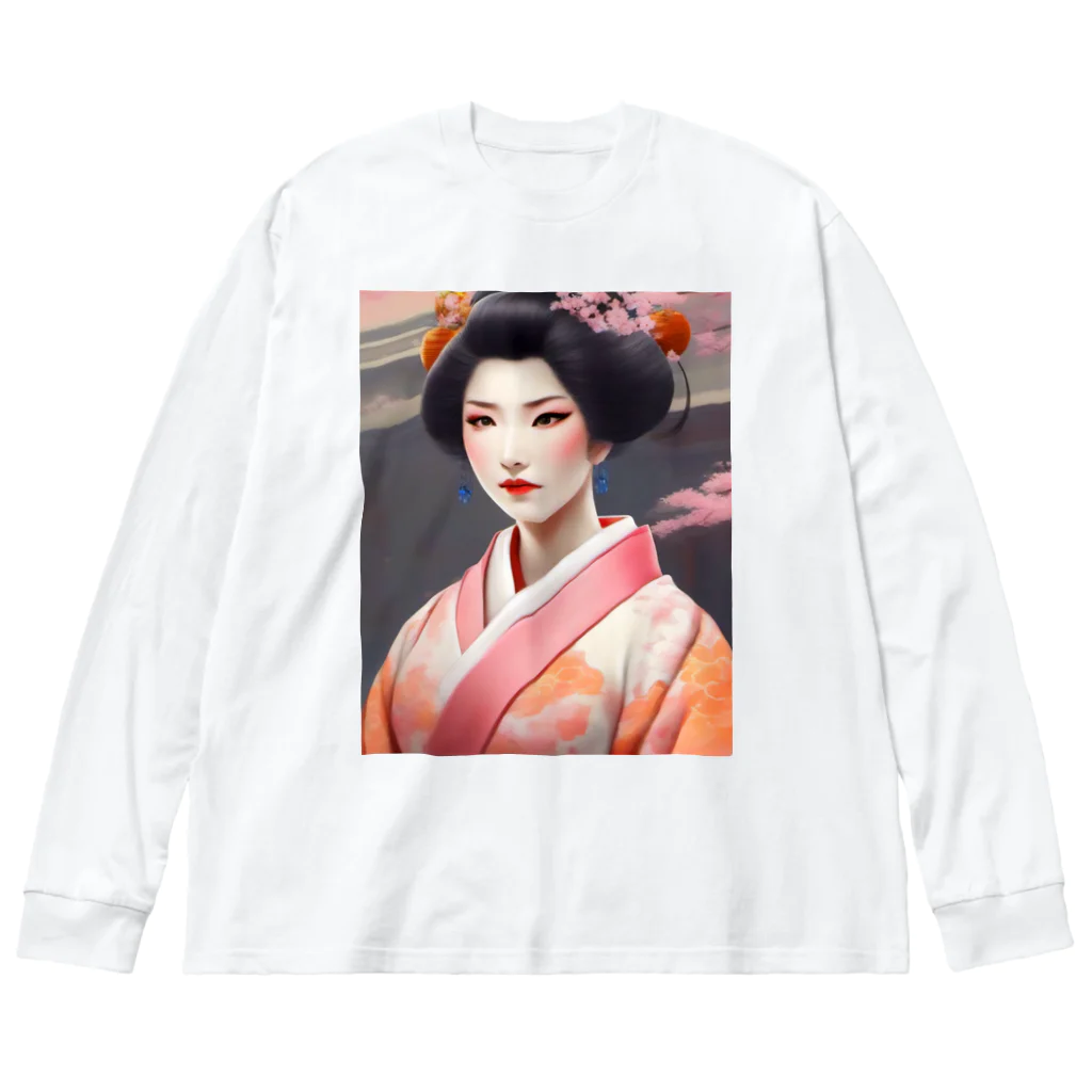 wawomotsuのJapanese Courtesan Bloom Tee ”Geisha” ビッグシルエットロングスリーブTシャツ