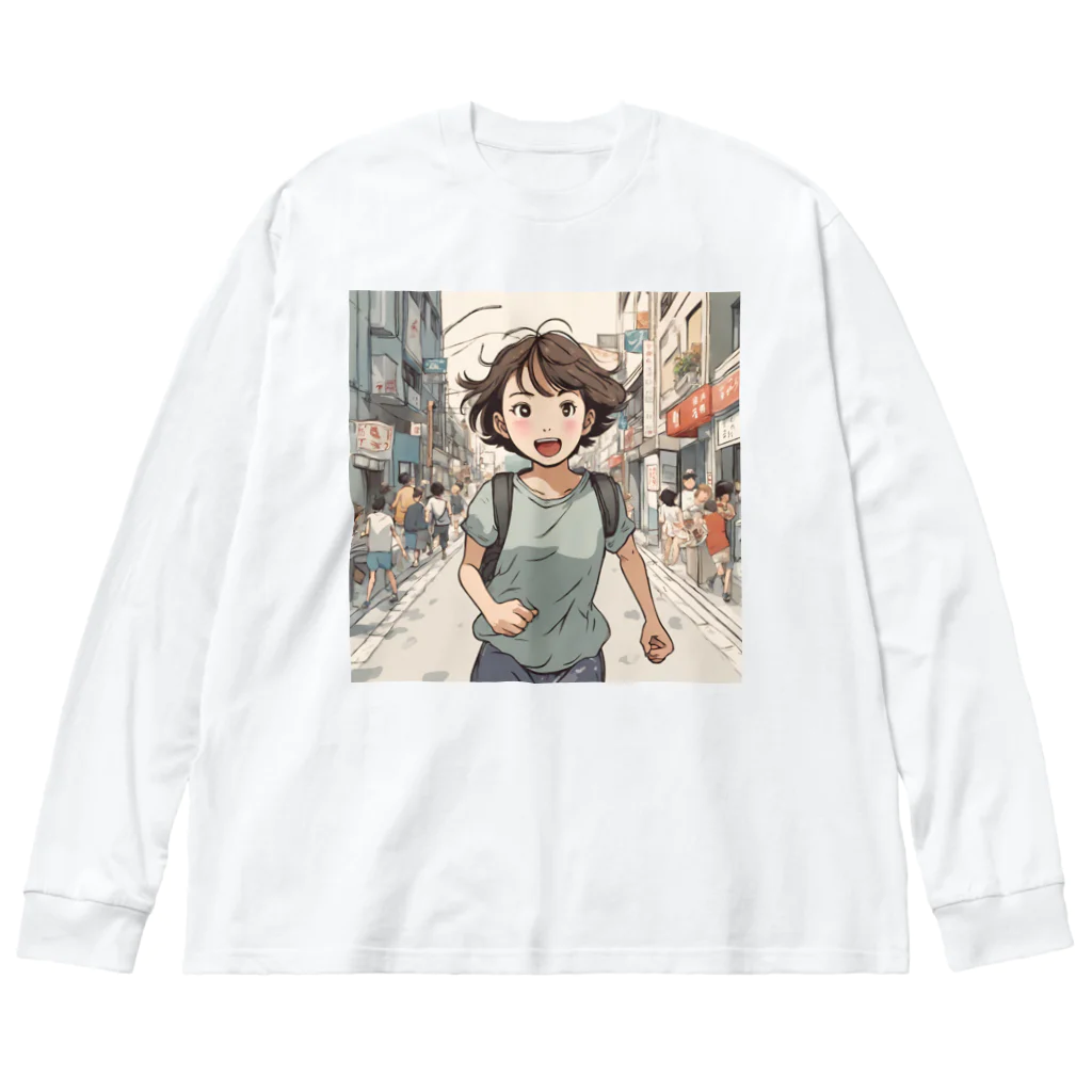 底辺の底辺好きな事を気ままに…。の走る元気な女の子 Big Long Sleeve T-Shirt