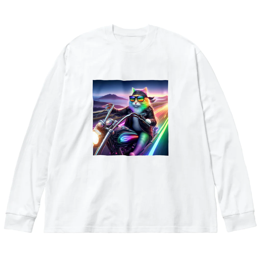 ニャーちゃんショップのキャットライダー ビッグシルエットロングスリーブTシャツ