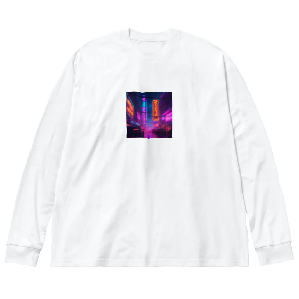 rico_121の雨のネオン街 Big Long Sleeve T-Shirt