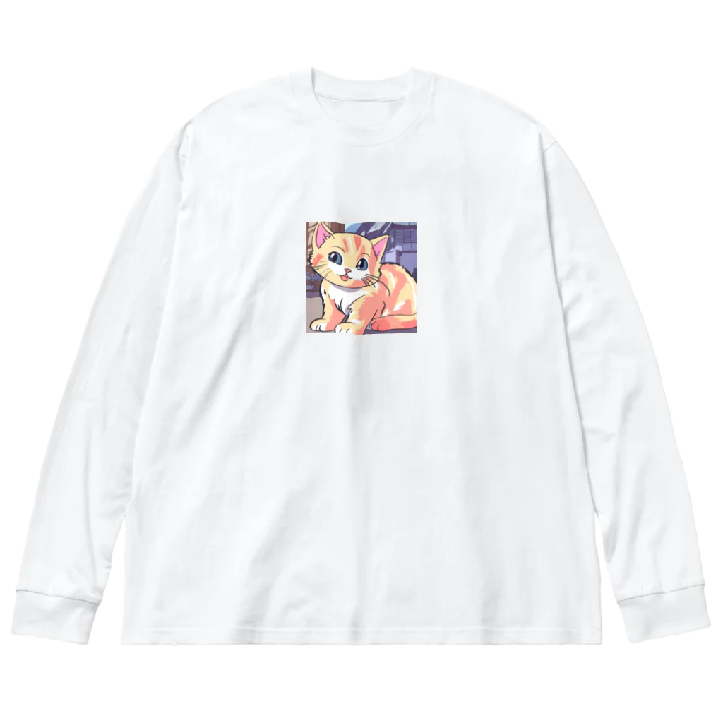 nakasaanのかわいい子猫グッズ ビッグシルエットロングスリーブTシャツ