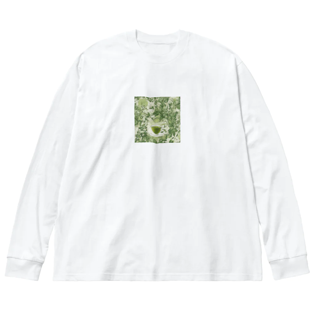 千裕アトリエ（いつもありがとう）のグリーンティーのアート　green tea art Big Long Sleeve T-Shirt