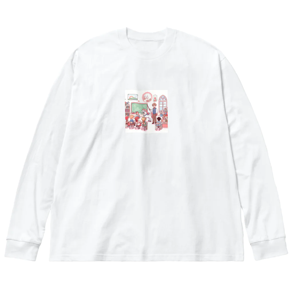 tamの学校のカラーイラスト ビッグシルエットロングスリーブTシャツ