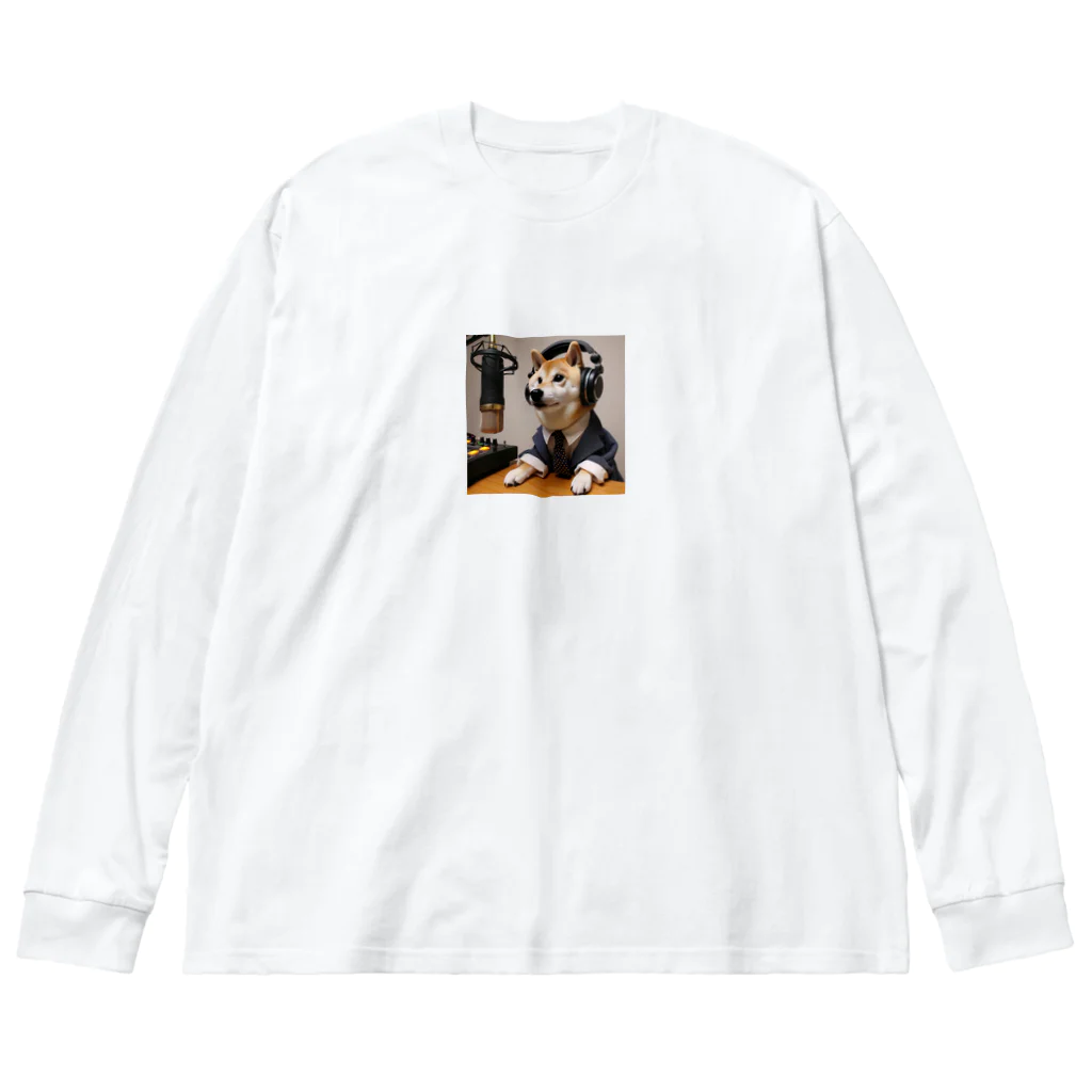 0416artの柴犬ラジオ ビッグシルエットロングスリーブTシャツ