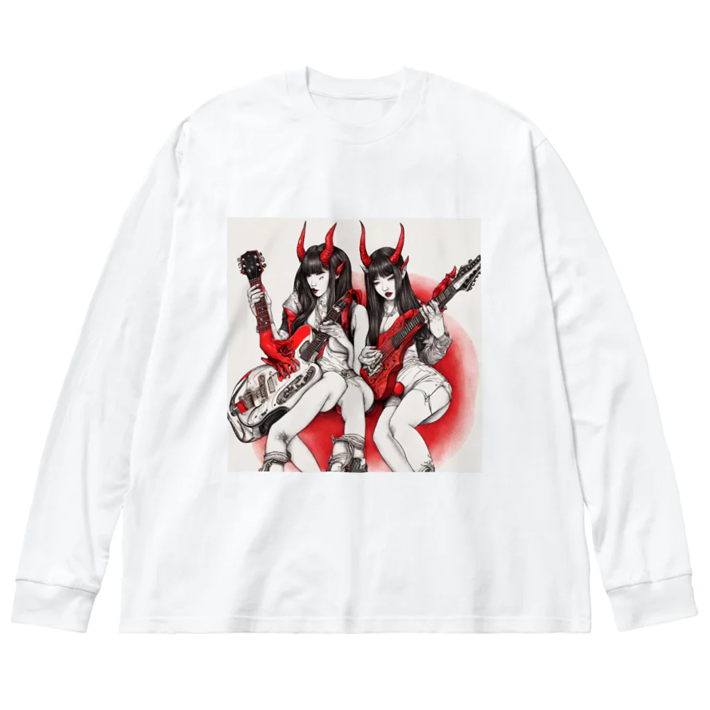 HELLOの赤デビル女ダ・ゾーン Big Long Sleeve T-Shirt