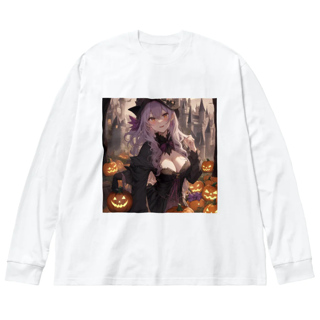 ５６アイテムズのハロウィン魔女 Big Long Sleeve T-Shirt