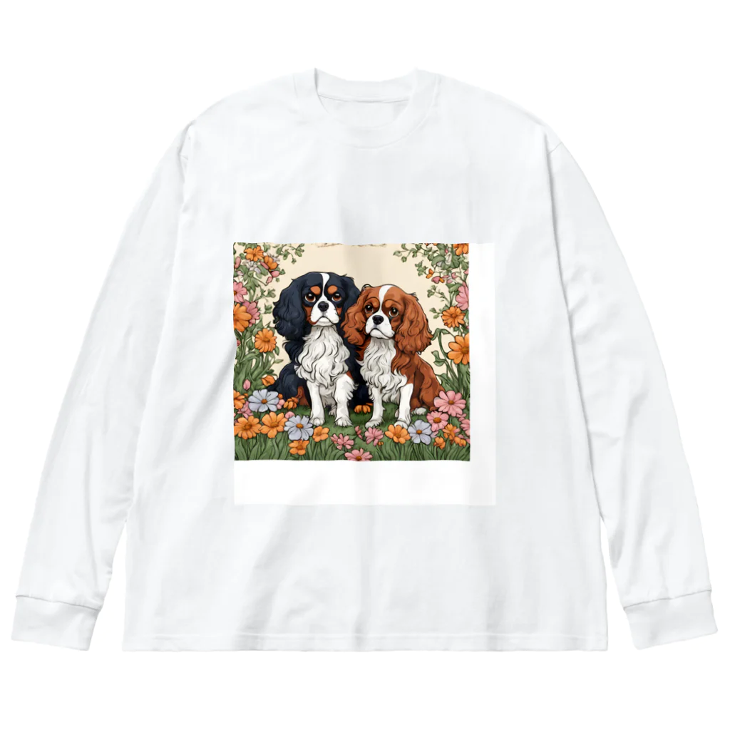 melu609の仲良しキャバリアちゃん Big Long Sleeve T-Shirt