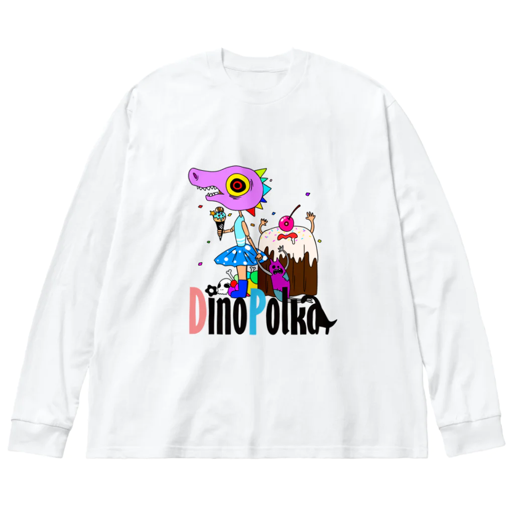 DinoPolkaのスウィートザウルスちゃん ビッグシルエットロングスリーブTシャツ