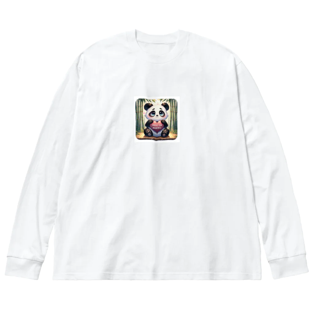 chikarabizのかわいいパンダ、イラストのグッズ Big Long Sleeve T-Shirt