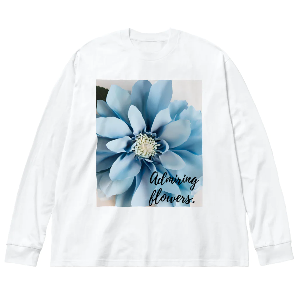 Blue @ Walkerの可愛い花 Big Long Sleeve T-Shirt