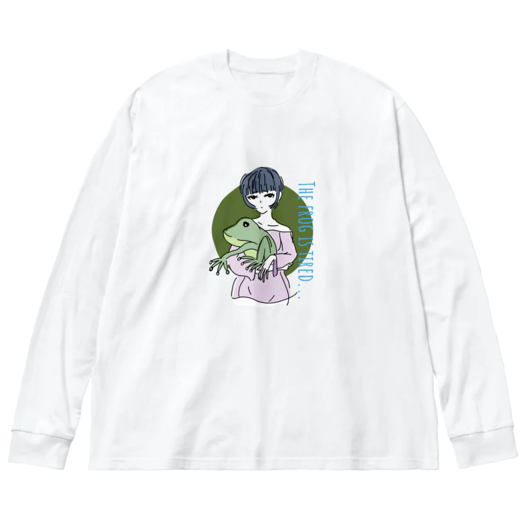 chicodeza by suzuriのカエル好きな女の子 Big Long Sleeve T-Shirt