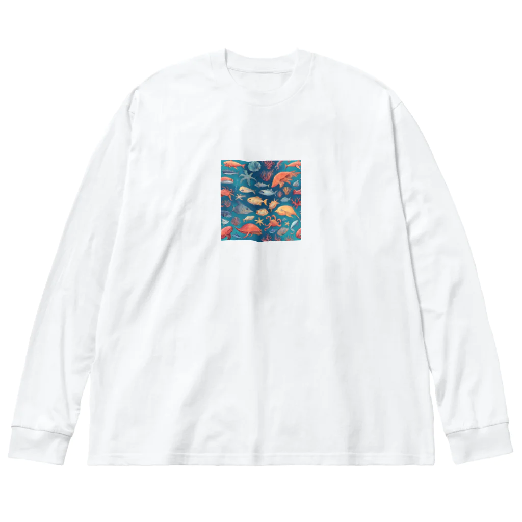 tmdayoの海洋生物 Big Long Sleeve T-Shirt