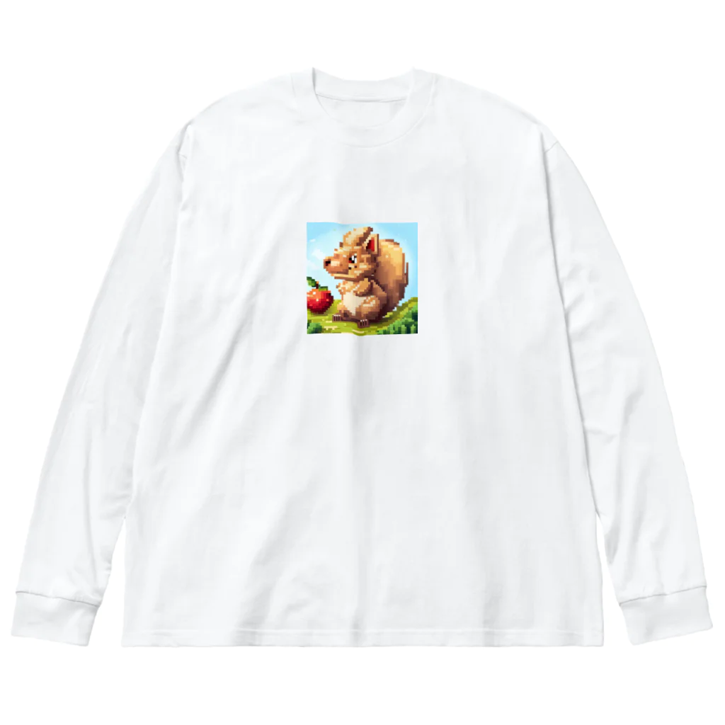 koba777のドット絵リス ビッグシルエットロングスリーブTシャツ