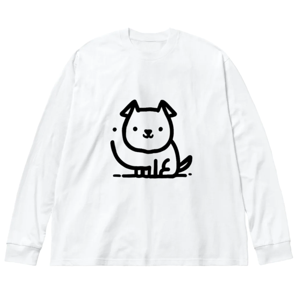 終わらない夢🌈のつぶらな瞳のわんこ🐾 ビッグシルエットロングスリーブTシャツ