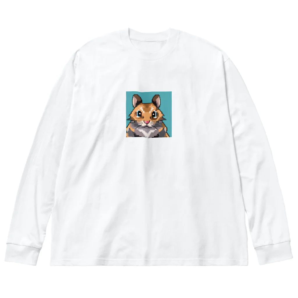 koba777のドット絵デグー ビッグシルエットロングスリーブTシャツ