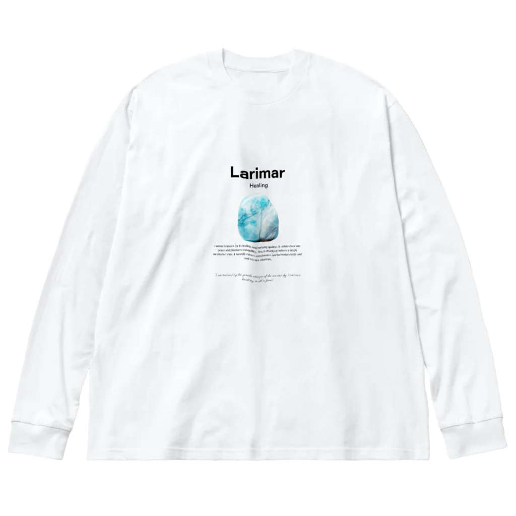 奏桃服店のラリマー・ヒーリング・ストーン Big Long Sleeve T-Shirt