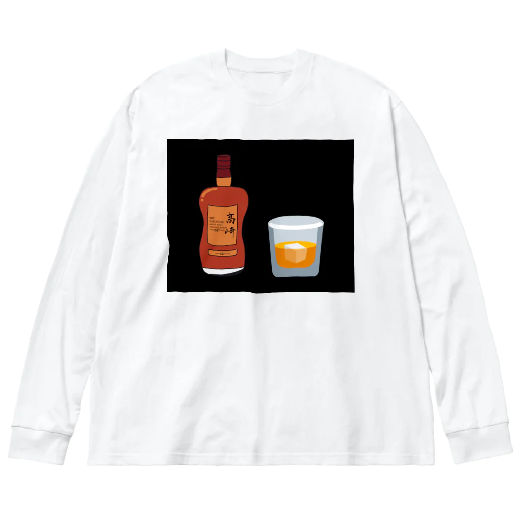 NokuchiiのTHE TAKASAKI SINGLE MALT JAPANEZE WHISKY AGED 027 YEARS ビッグシルエットロングスリーブTシャツ