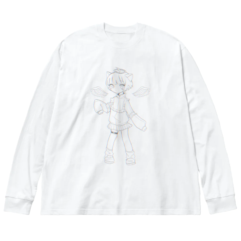 救済睡夢の白猫天使少女 Big Long Sleeve T-Shirt