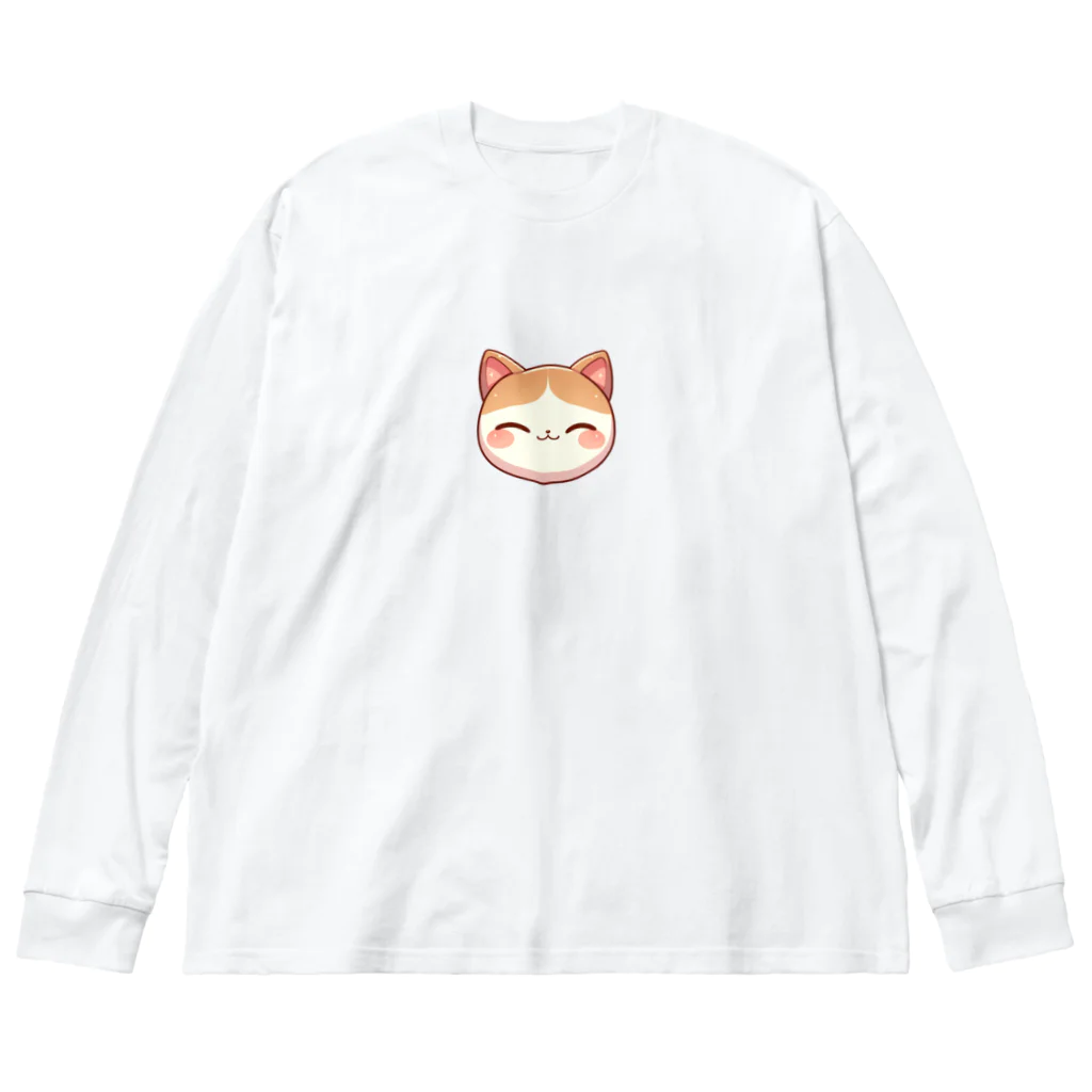 Nekonan Itemsのほっぺたんまるみかん猫 ビッグシルエットロングスリーブTシャツ