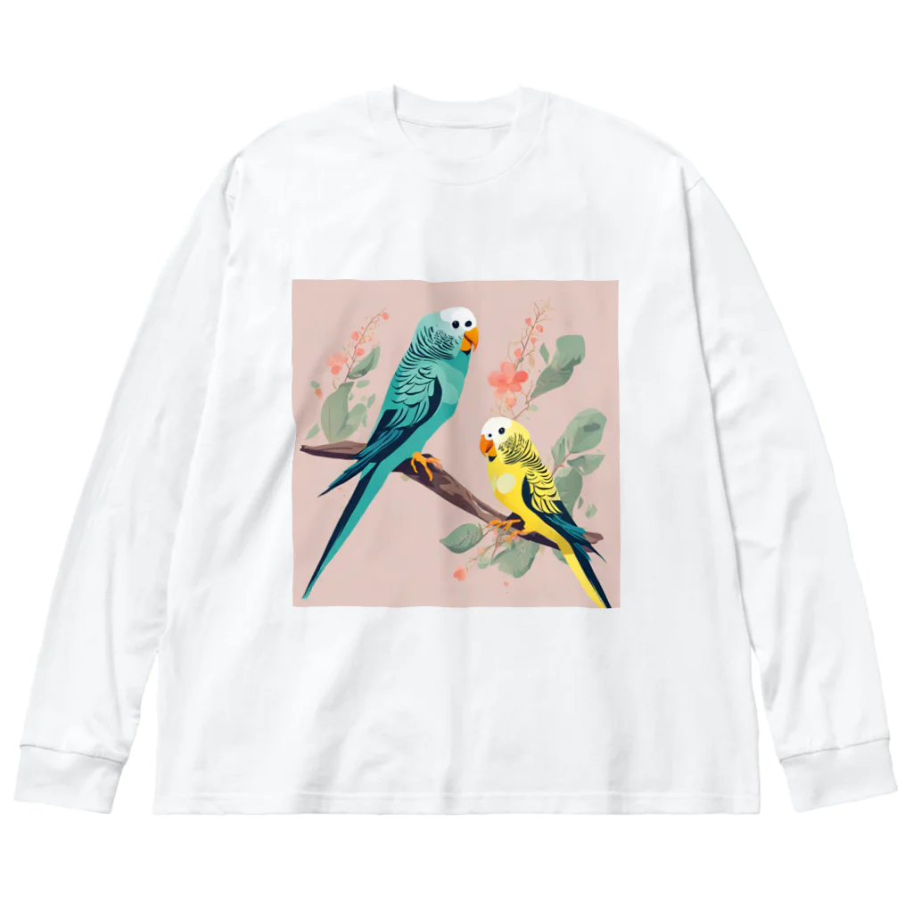 pinetreeのインコ１ ビッグシルエットロングスリーブTシャツ