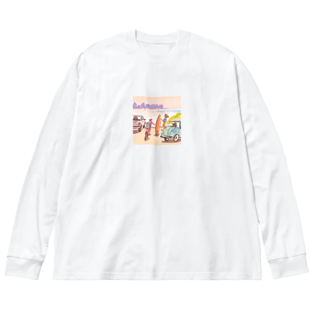 kj369の海辺のサーファーたち Big Long Sleeve T-Shirt