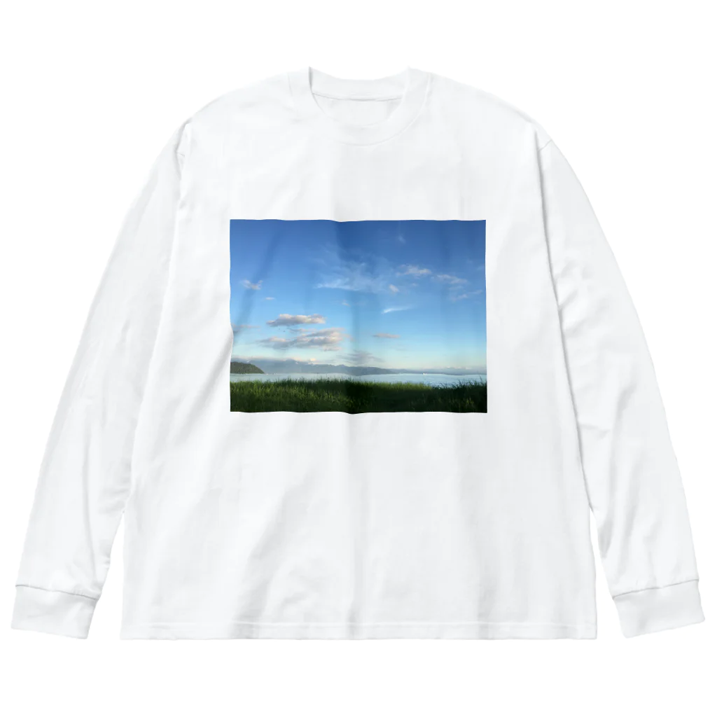 ブルームーンのあおぞらとびわこにいやされます。 Big Long Sleeve T-Shirt